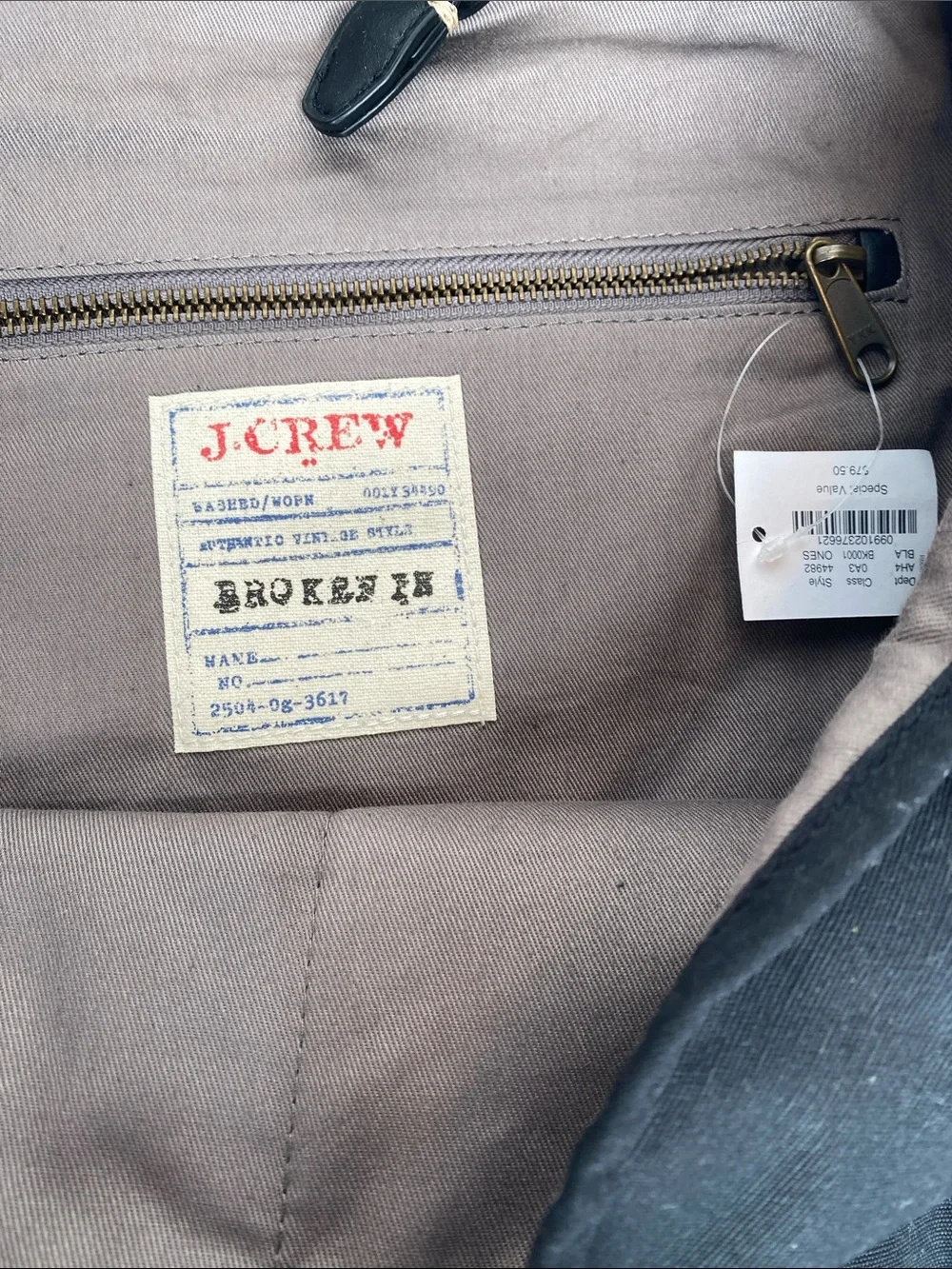 J. Crew Black Canvas Messenger with Buckle Detail